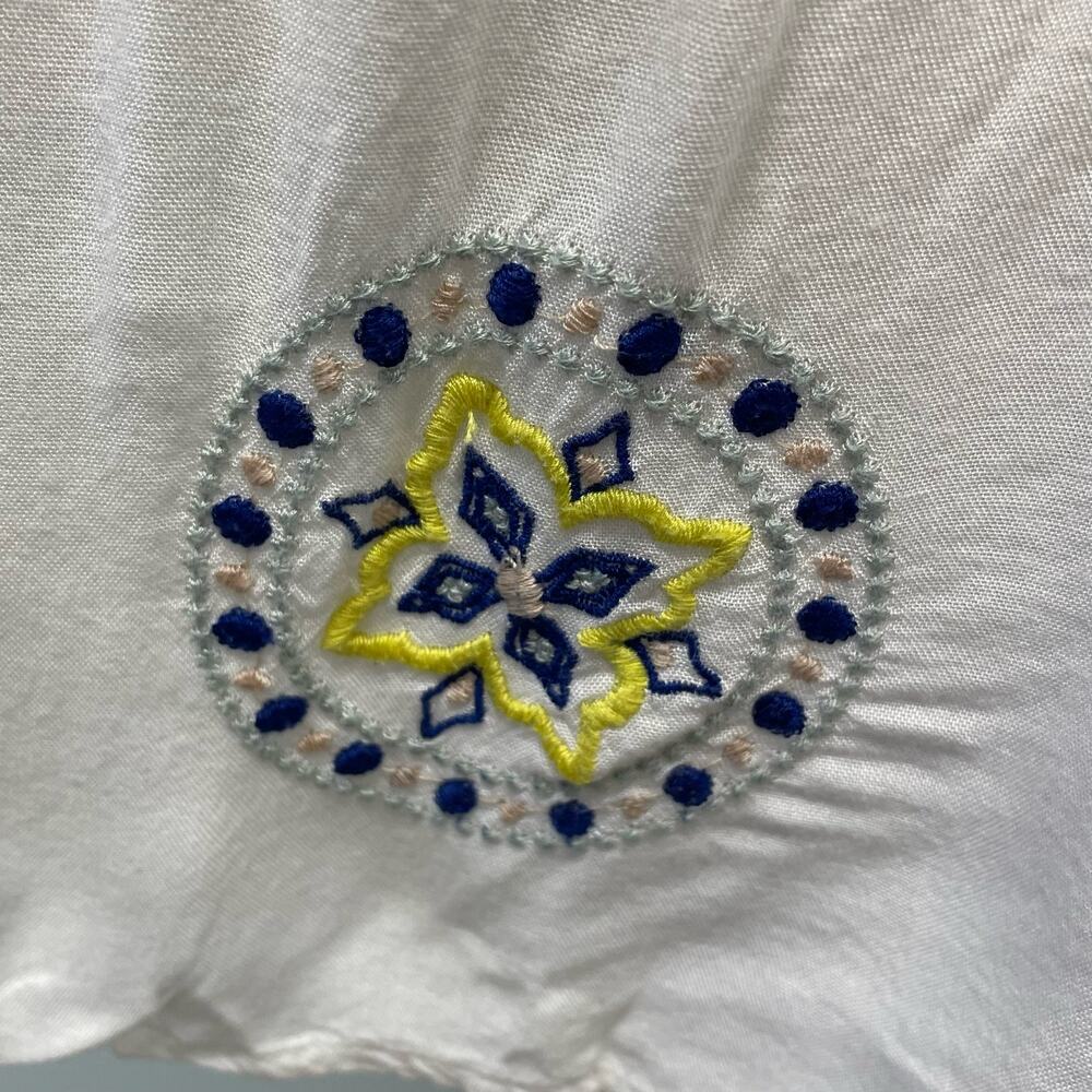 Boden White Dress Embroidered Medallions 3/4 Sleeves Size 10 - Picture 9 of 11